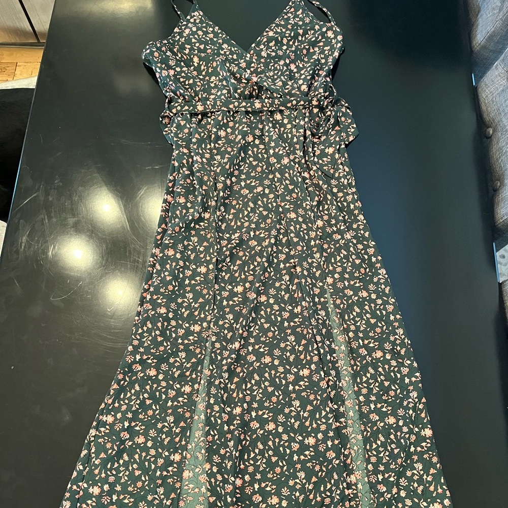 SHEIN green and pink floral dress